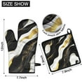 thumbnail image 6 of Black and Gold Marble Layered Waves Pattern Kitchen Oven Mitt and Pot Holder Sets 2 Pcs for Baking, Cooking and Grilling, Heat Resistant Up To 392 °F, 6 of 7