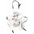 thumbnail image 1 of Valentines Day Apron, Love Cartoon Happy Cat with Hand Written Kiss Me Words, Unisex Kitchen Bib with Adjustable Neck for Cooking Gardening, Adult Size, Warm Taupe Vermilion, by Ambesonne, 1 of 4