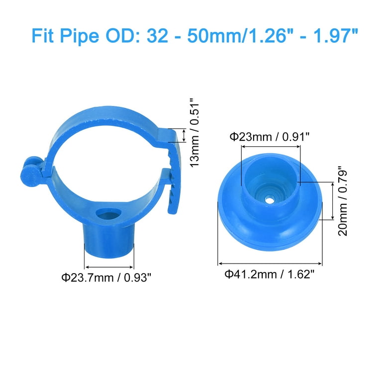 Tecuro Rohrschelle 75 Mm - Schwarze PP Rohrschelle Fu00fcr PVC-U Und Poolflex Rohre -temperaturbestu00e4ndig Bis 75u00b0C, Erweiterbar, RSPP - 75