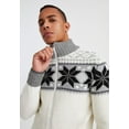 thumbnail image 5 of Elegant Men's Cardigan With Norwegian Pattern and Zipper - Ecru, 5 of 10