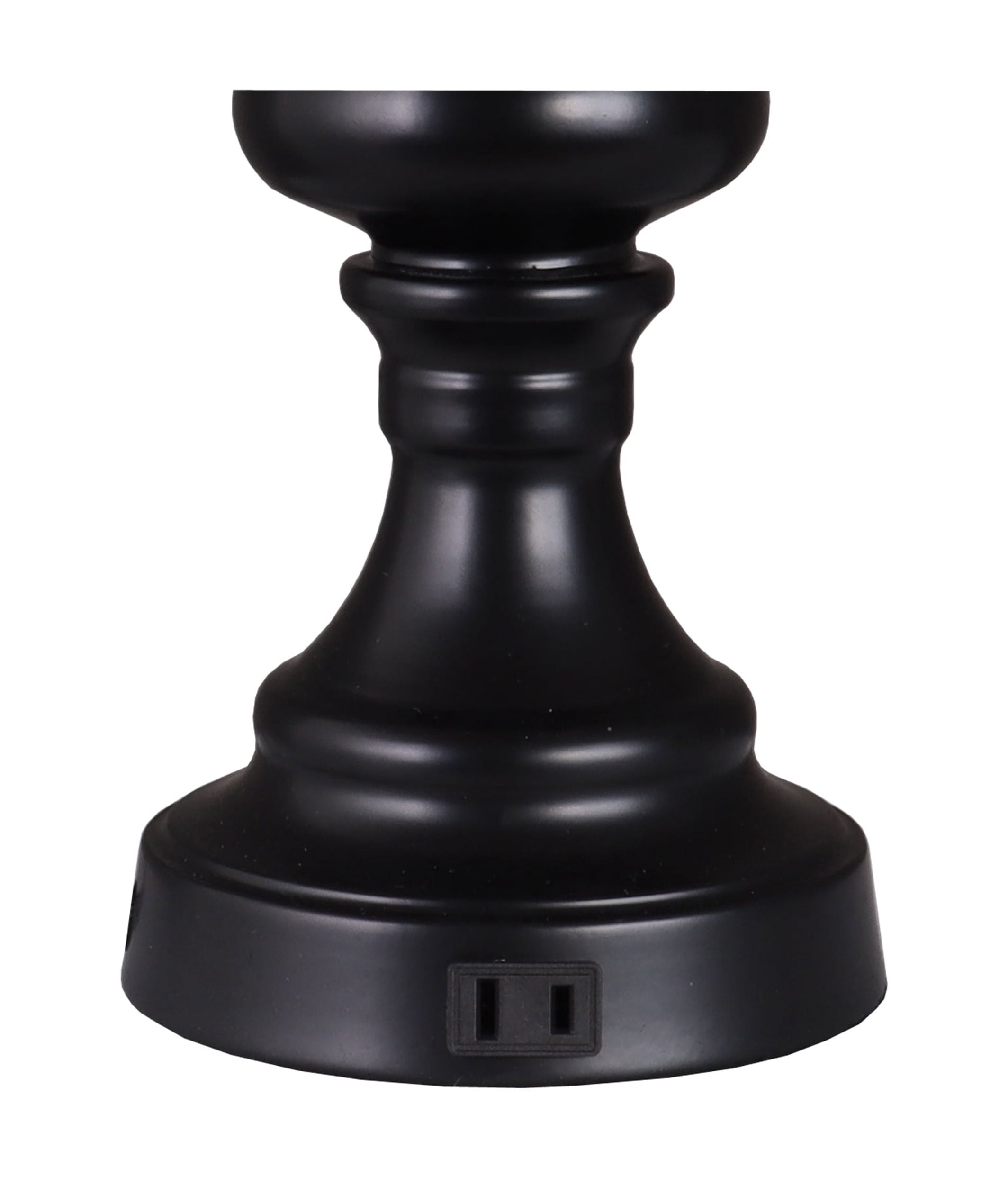 (1 pack) Simplee Adesso Black 18.75" Height Table Lamp Base, AC Outlet, Metal, Transitional Design, Any Room