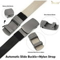 thumbnail image 4 of Men Nylon Reversible Ratchet Belt, Men Web Casual Work Belt for Jeans Pants with Automatic Slide Buckle, 4 of 7