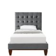 thumbnail image 3 of Inspired Home Saverio Velvet Upholstered Platform Bed Frame Full Size Tufted Modern Sturdy Headboard, Grey, 3 of 9
