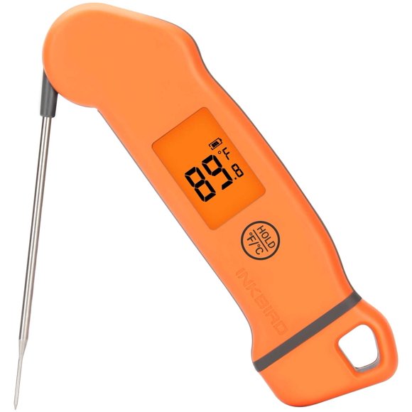 Inkbird Waterproof Digital Meat Thermometer IHT-1S, Instant Read Cooking Food Thermometer with Rotatable Screen& Auto Backlight, magnet, C/F switch for smokers Kitchen, BBQ, Oven, Candy&Baking