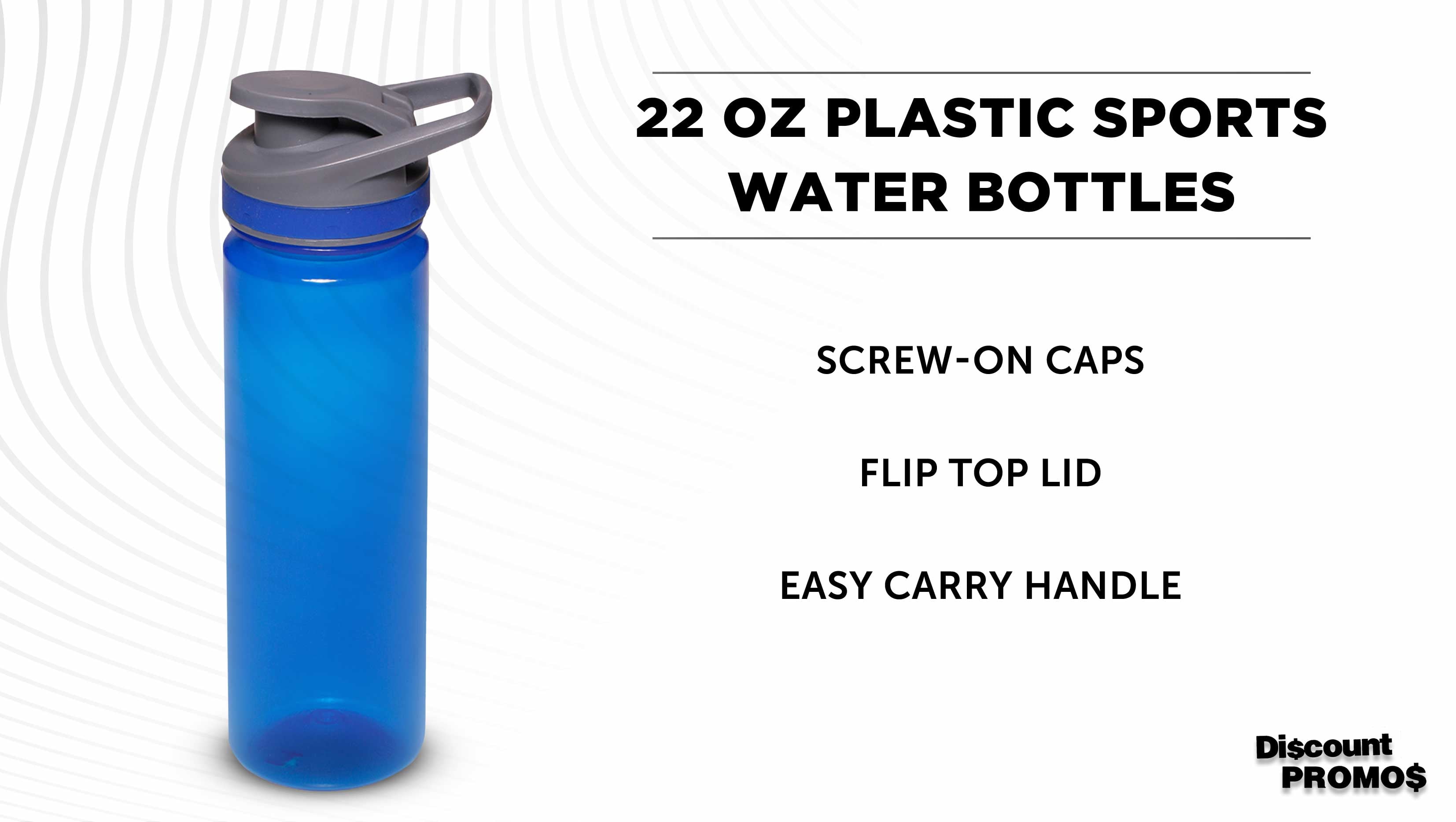 Sports Water Bottles 22 oz. Set of 10, Bulk Pack - Reusable, Leak proof, With lids - Blue