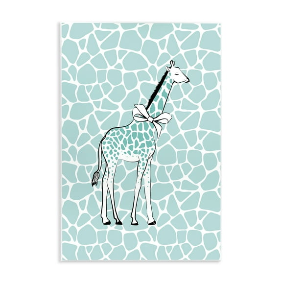 Stupell Industries Blue Patterned Glam Giraffe Animals & Insects Painting Unframed Art Print Wall Art, 10 x 15