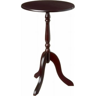 Modern Round Side Table Espresso Wood Finish End Table for Sofa Side Living Room