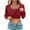 Red, variant on Nfurl Women's Ribbed Shirts Slim Fit Long Sleeve Square Neck Base Layer Built in Bra Tops Comfy Solid Color Tops Ladies Fall Clothes Khaki XXL