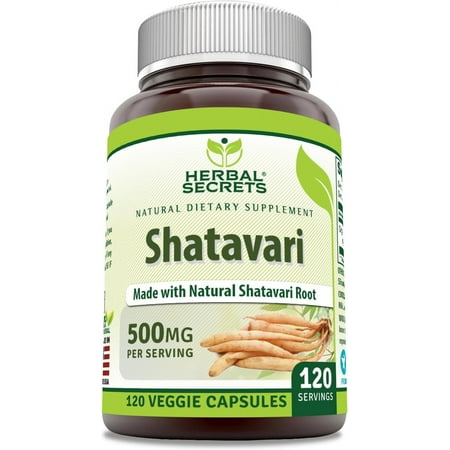 Herbal Secrets Shatavari 500 Mg Per Serving 120 Veggie Capsules Supplement | Non-GMO | Gluten-Free | Made in USA