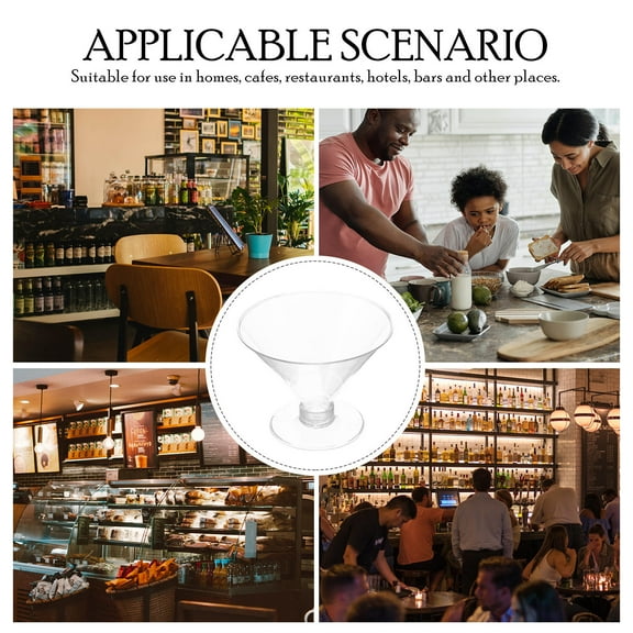 Soimiss Parfait Cups Transparent Ps Simple Design for Ice Cream Yogurt Storage 25Pcs