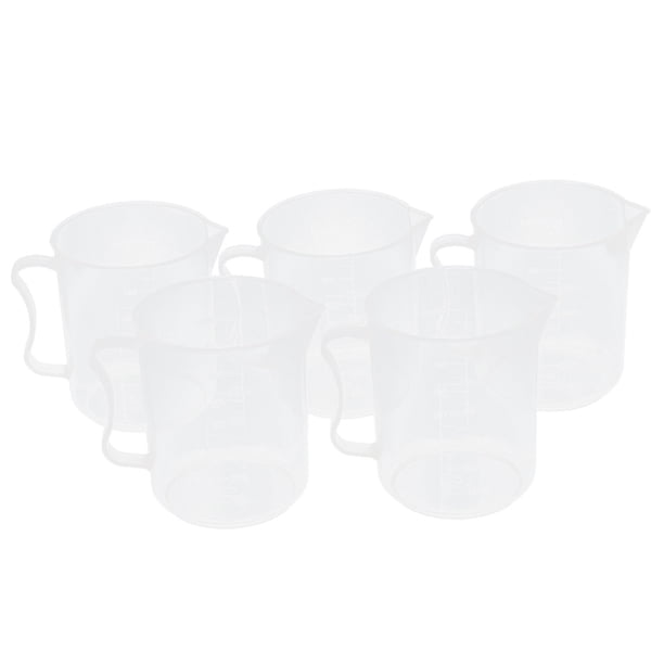 Vaso de Precipitados Transparente Vaso Medidor con Mango Métrico 250 ml 500 ml 5 piezas Sunnimix Taza de medir métrica
