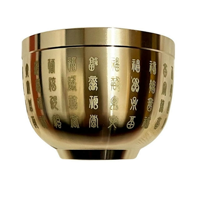Guardoinrt Wide Application Feng Shui Treasure Bowl Fine Workmanship Meaningful Gifts Exquisite Copper gold 6CM 1Set