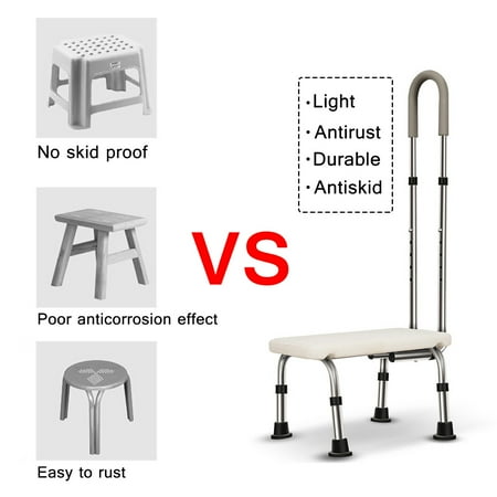 Bathtub & Shower Step Stool With Handle & Non-Slip Grip ...