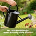 thumbnail image 5 of Watering Can for Outdoor&Indoor Plants，1 Gallon Metal Watering Can with with Removable Spout，Galvanized Steel Garden Flower Water Can Plant Watering Pot with 2 Handles，Black, 5 of 7