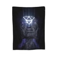 thumbnail image 7 of DouZhe Ultra-Soft Micro Fleece Lightweight Flannel Bed Blanket, Abstract Face Element Sculpture Print Cozy Warm Throw Blankets, 80"x60", 7 of 7