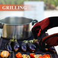 thumbnail image 2 of Heat resistant oven glove, fire resistant fireplace glove, 32cm, red, 2 of 5