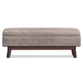 thumbnail image 4 of Simpli Home Owen 48" Faux Leather Storage Ottoman in Distressed Gray Taupe, 4 of 7