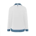 thumbnail image 4 of Camisas de manga larga for mujer, cuello de mezclilla, costura de retales, sudadera, Tops casuales, jersey, 4 of 6