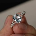 thumbnail image 2 of HeartsAndYou 2ct Natural Blue Aquamarine Engagement Ring 14k SOLID White Gold Split Shank, 2 of 8