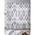 thumbnail image 4 of Sheer Curtains 84 inches Long 2 Panels Set Abstract Vintage Paisley Light Filtering Sheer Drapes Rod Pocket Window Curtains for Living Room/Bedroom, Boho Floral Texture Blue Purple, 4 of 8