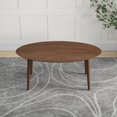 thumbnail image 2 of Ada Mid-Century Modern Oval Dining Table - Walnut Wood, 67" Seats 6, for Dining Room or Kitchen. Stylish, Space-Saving Design, Brown Finish, Solid Wood., 2 of 16