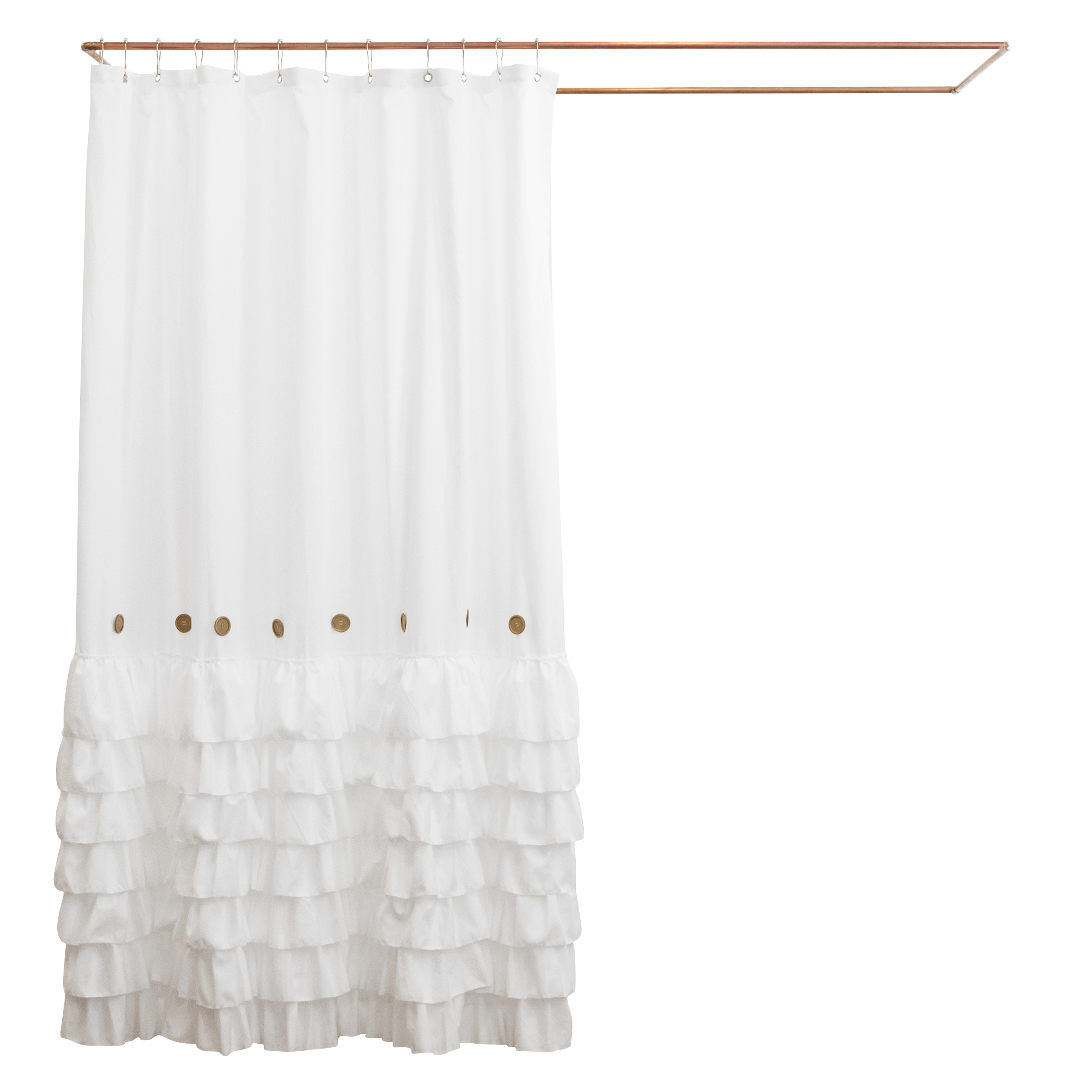 Buy Shaina White Farmhouse Shower Curtain 72 x 72 with Shabby Chic