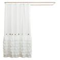 thumbnail image 2 of Shaina White Farmhouse Shower Curtain 72 x 72 with Shabby Chic Ruffles and French Country Style Buttons - Modern Farmhouse Fabric, 2 of 5