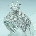 thumbnail image 3 of APIPEE 2pcs His and Hers Wedding Ring Sets Couples Engagement Rings Women and Men 925 Sterling Silver AAA Cubic Zirconia Birthday Gift, 3 of 8