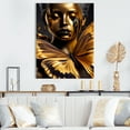 thumbnail image 2 of Designart Woman With Black And Gold Butterflies V Canvas Wall Art, 2 of 5