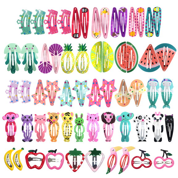 60 Count Girl Hair Clip, Lovely Assorted Snap Clip for Baby Girl, Multicolor Hair Barrette, Decorative Hair Accessory for Kid Little Girl