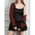 thumbnail image 4 of Gupgi Cardigan Rayé pour Femmes Pull Slim Manches Longues Col en V Fermeture à Boutons Veste Décontractée Automne, 4 of 9
