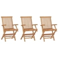 thumbnail image 2 of Casafoyer Folding Patio Chairs 3 pcs Solid Teak Wood, 2 of 3