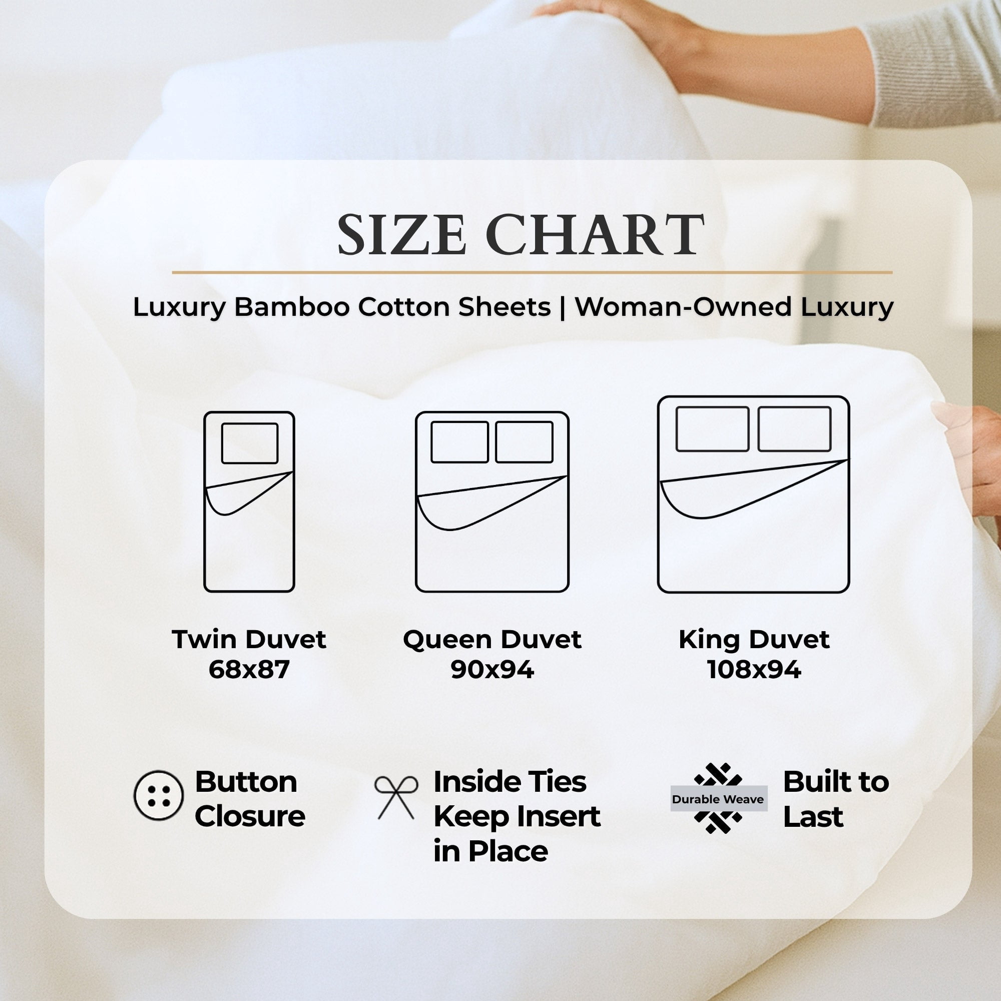 BedVoyage Queen Size Duvet Cover, Lightweight Soft and Breathable, Button Closure & Inside Corner Ties, 90x94, Viscose Derived from Bamboo & Cotton Blend, All Season Comforter Cover, Queen - Silver
