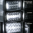 thumbnail image 4 of 4pc 4x6 LED Sealed Beam Headlight Assembly [9,600 Lumens] [High/Low + DRL] [Black Housing] H4651 H4652 H4656 H4666 H6545 H6054 Replacement, 4 of 9
