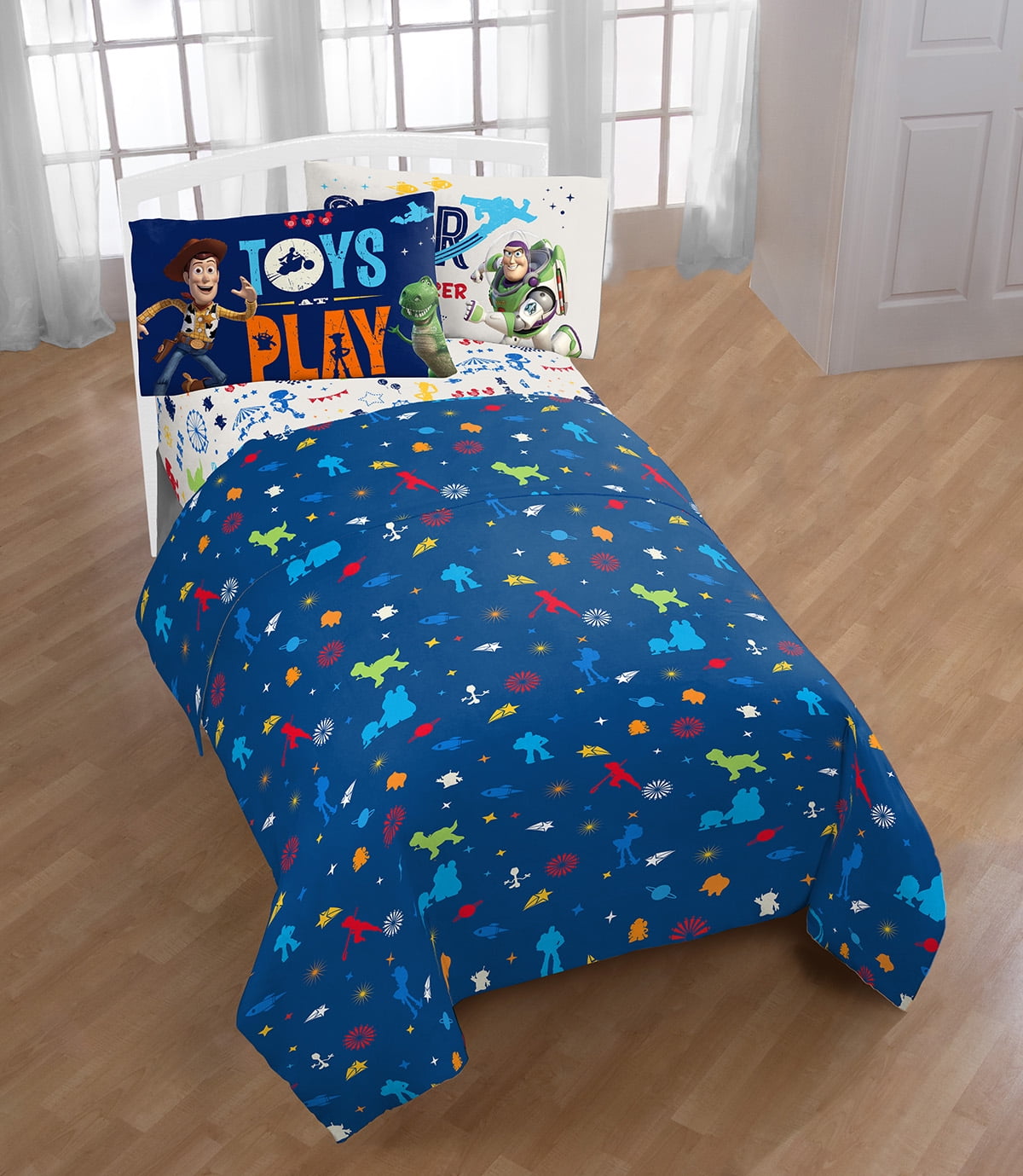 Toy Story Novelty Microfiber Bedding Set, Twin, 4-Pieces, Blue, Disney -  Walmart.Com