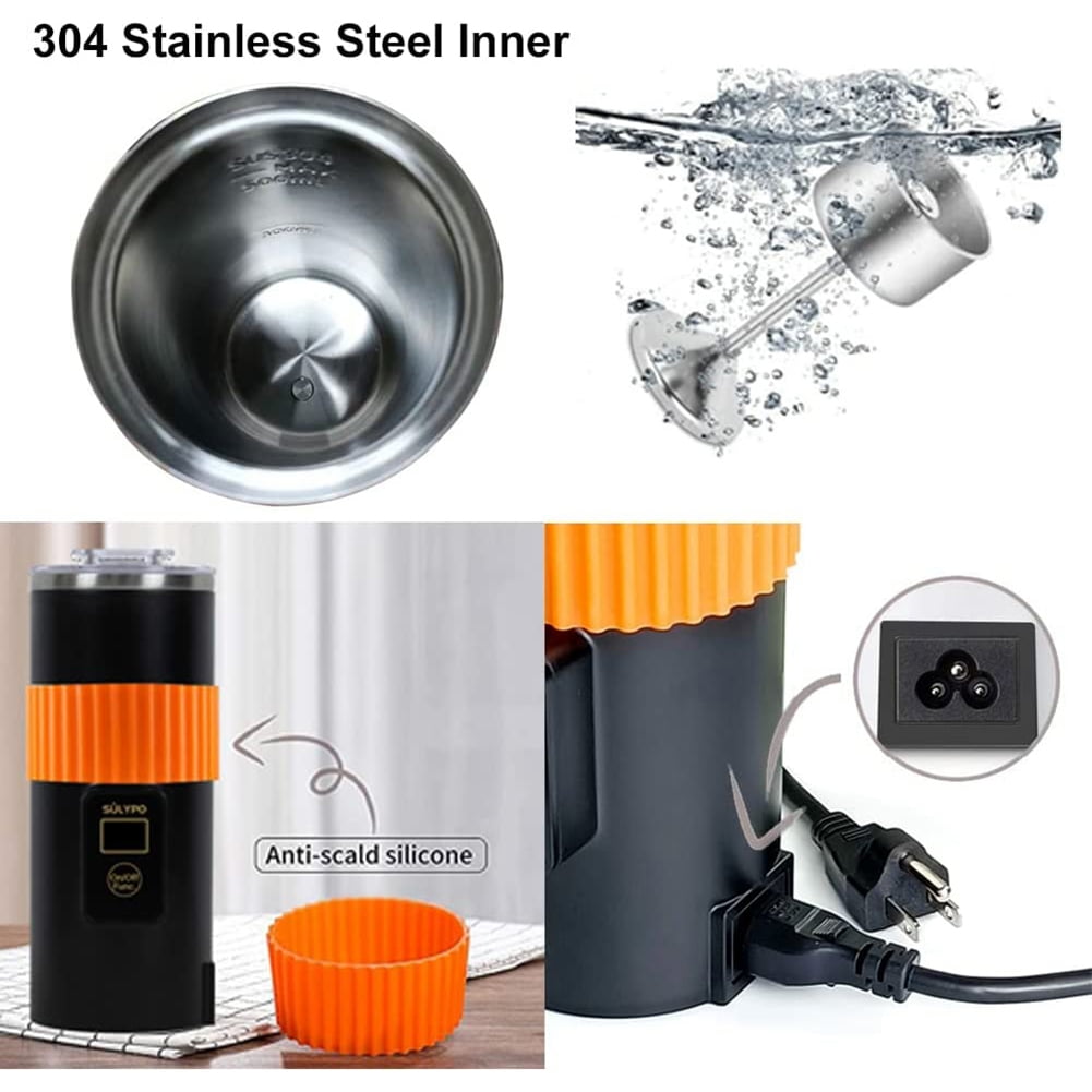 Single Serve Coffee Maker 8 oz,Mini Electric Percolator Coffee Pot  as Espresso Machine |304 Stainless Steel Tea Kettle