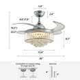 thumbnail image 6 of HOOMEDELIER 36 in. LED Indoor Chrome Crystal Chandelier with Fan , Retractable Ceiling Fan with Light and Remote for Living Room, 6 of 10
