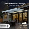 thumbnail image 2 of Semi-Cassette Motorized LED Luxury Patio Awning - 20 x 10 Ft - Sky Blue - Moroccan Collection, 2 of 7