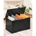 thumbnail image 6 of TEENFON Storage Bench, 29” Retro Wooden Storage Chest with U-Shaped Cut-Out Pull, Safety Hinge, Easy Assembly for Toy Box Organizer, 6 of 7