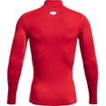 thumbnail image 2 of Under Armour Men's ColdGear Mock Neck Compression Long Sleeve Shirt (Red, Medium), 2 of 3