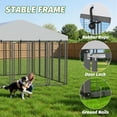 thumbnail image 2 of Ironovahome Large Outdoor Dog Kennel with Waterproof UV-Resistant Cover, Heavy-Duty Galvanized Steel Metal Frame, Wire Mesh & Security Lock, Dog Kennel Run Pet Enclosure for Outdoor, 2 of 8