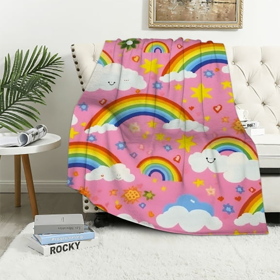 ARISTURING Rainbow Blanket for Girls,Rainbow Throw Blanket for Boys and Girls,Cool Cute Soft Throw Blanket Gifts, 50x60 Comfy Blanket for Boys Teen