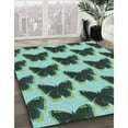 thumbnail image 3 of Ahgly Company Machine Washable Indoor Rectangle Transitional Medium Turquoise Green Area Rugs, 3' x 5', 3 of 7