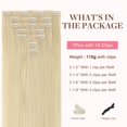 thumbnail image 2 of - Extensiones de cabello humano real natural con clip, cabello Remy para mujeres, 14 pulgadas, 3,88 oz (110 g), 7 piez, 2 of 5