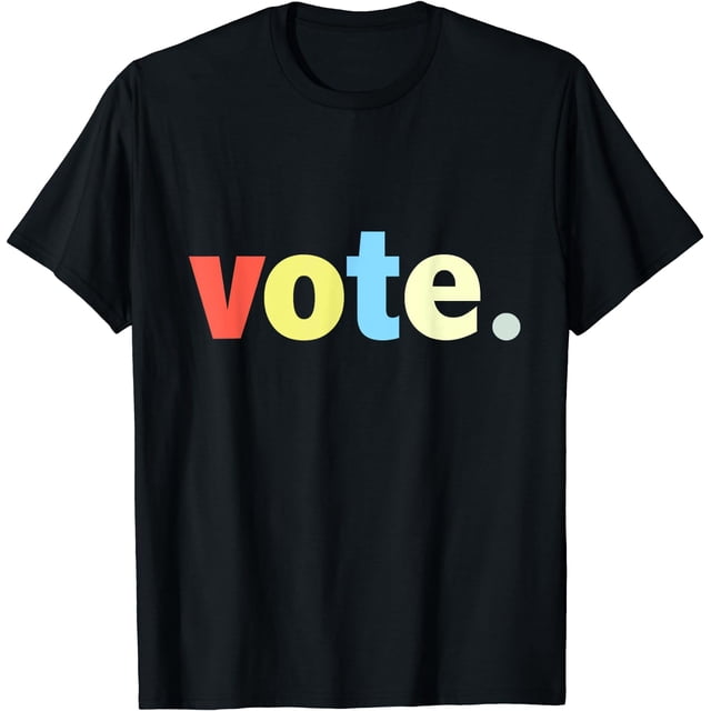 Vote. Retro Style Vote Election Tee T-Shirt Black Medium