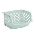 Multi Colored Stackable Storage Bins 4 Colors, Plastic Storage Baskets