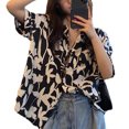 thumbnail image 2 of Camisa de verano Nikou estampado floral para mujer manga corta, 2 of 9