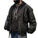 thumbnail image 3 of Sudadera con Capucha y Cremallera para Mujer, con Estampado de Calaveras de Gran Tamaño, Chaquetas Informales de Moda de Otoño e Invierno Negro L, 3 of 9