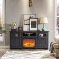 "T4TREAM 70"" Fireplace TV Stand for 80” TVs, Rustic Entertainment