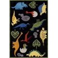 thumbnail image 1 of Momeni Rugs LMOJULMJ18BLK4060 Colección Lil 'Mo Whimsy, Alfombra de área copetuda y tallada a mano con temática infantil, 4' x 6 ', Dinosaurios multicolores sobre negro Momeni Rugs, Inc. LMOJULMJ18BLK4060, 1 of 1
